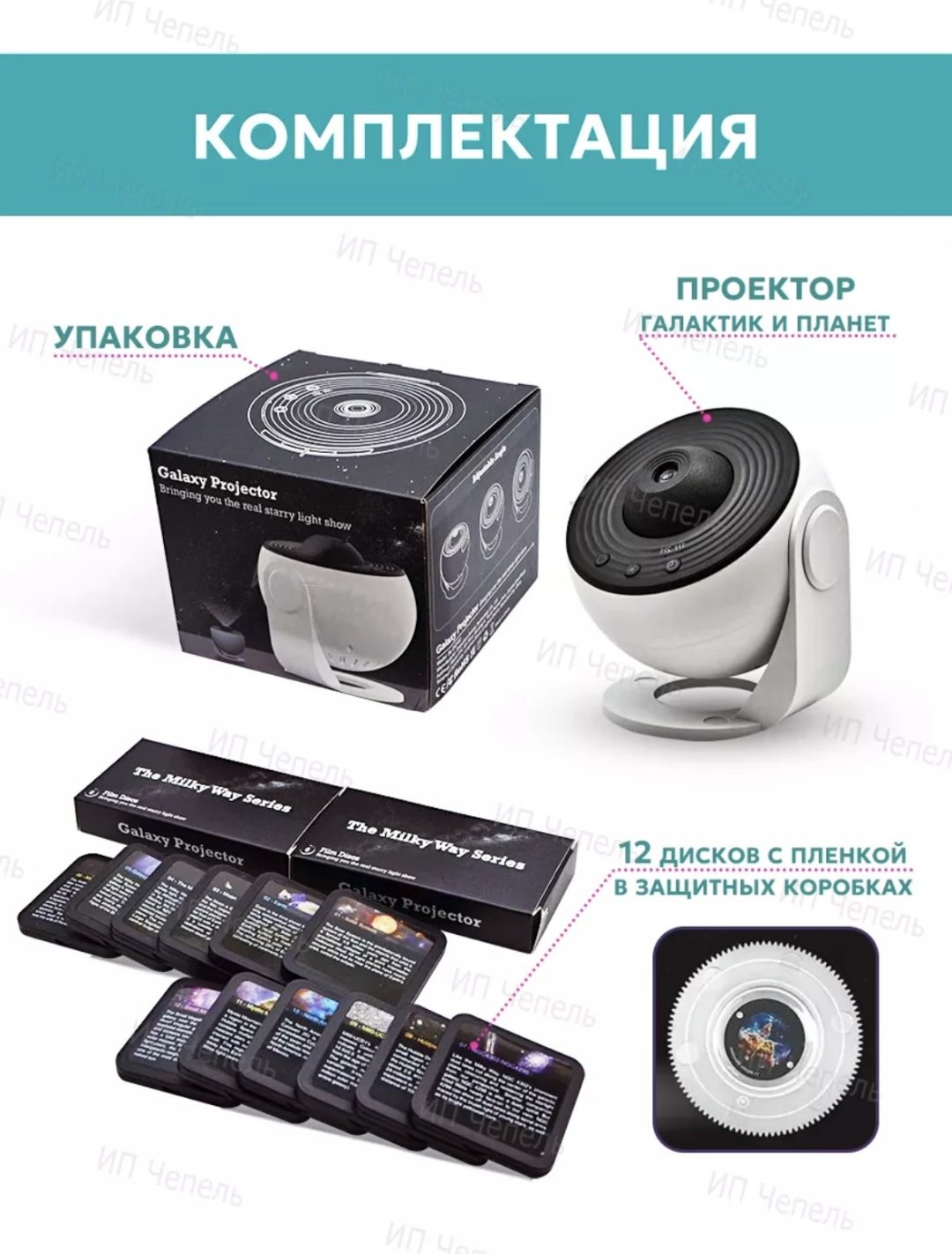 Ночник-проектор 265641226, пластик - ForteMarket Ночник-проектор 265641226, пластик купить,0
