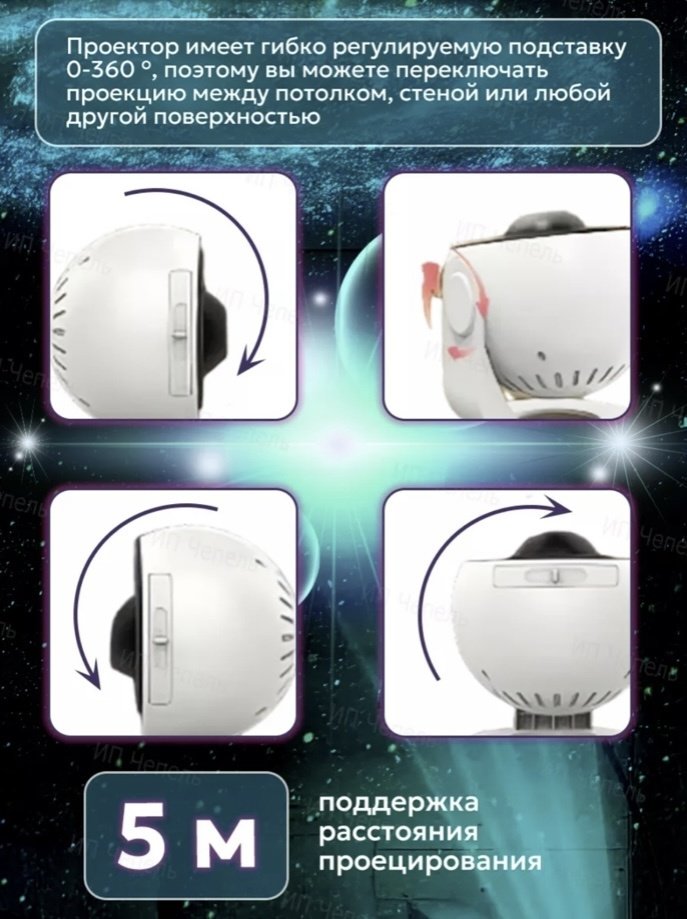 Ночник-проектор Bl-Dy02, пластик - ForteMarket Ночник-проектор Bl-Dy02, пластик купить,0