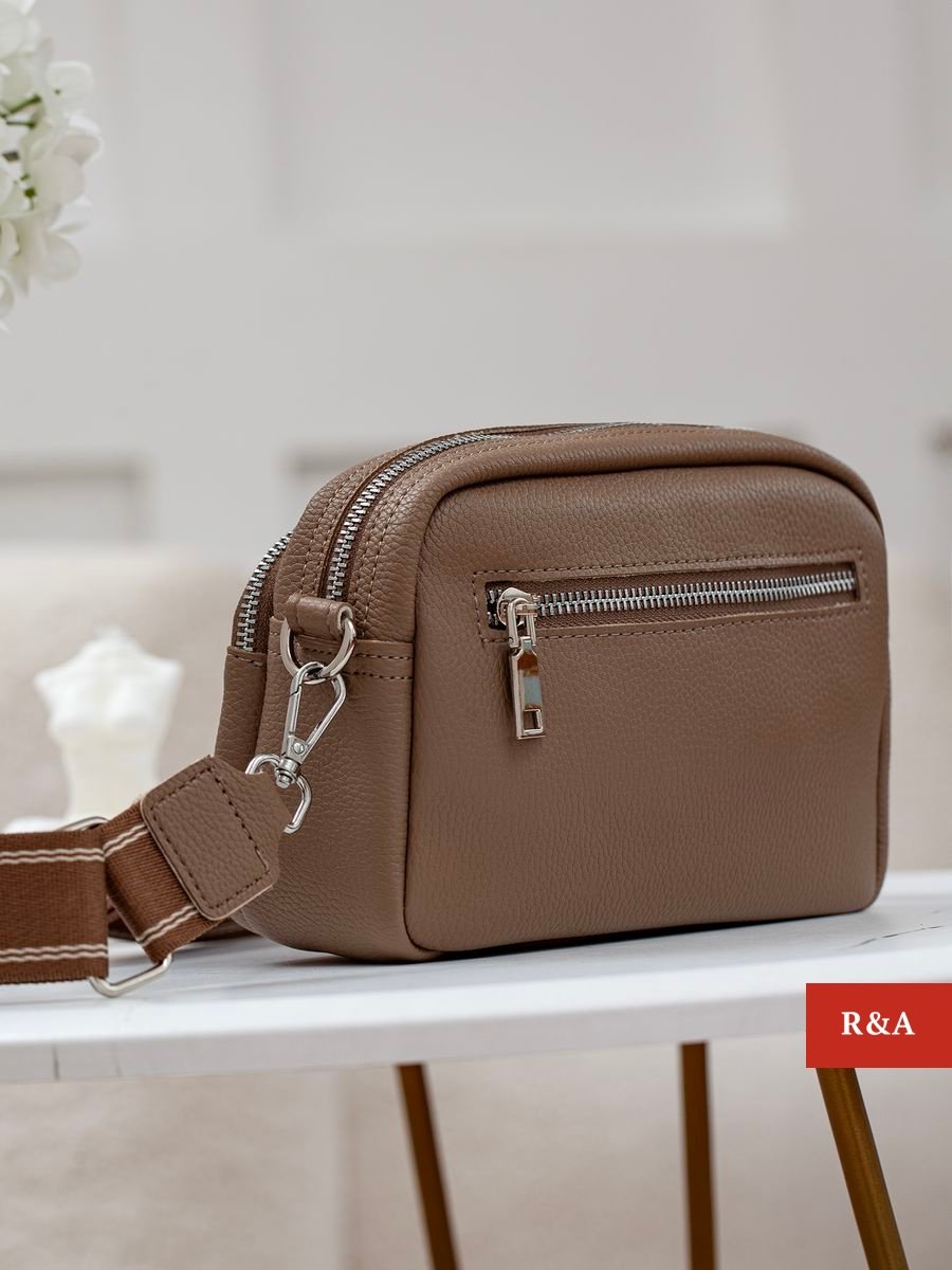 Сумка кросс-боди R&amp;A искусственная кожа коричневый купить,0