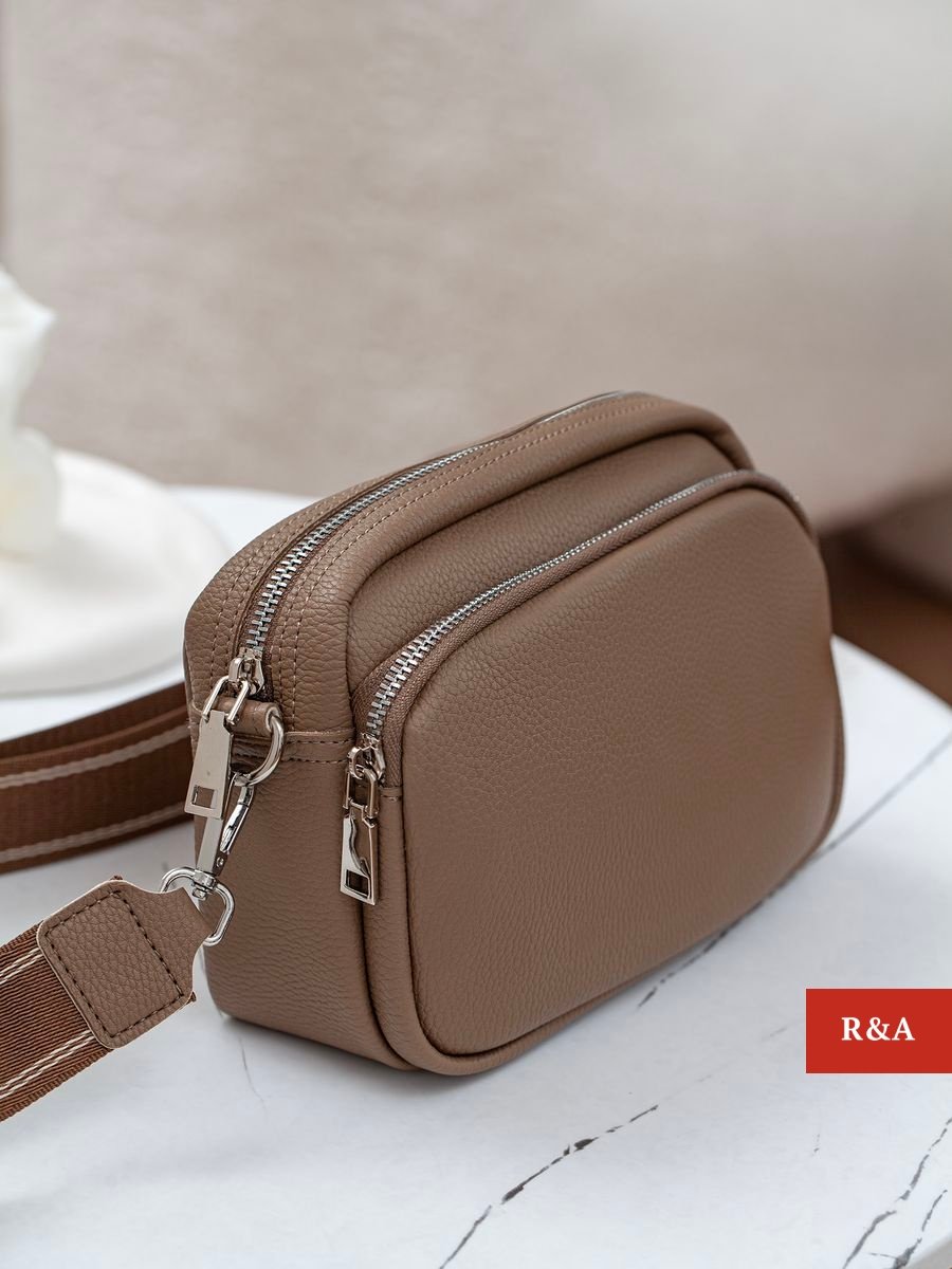 Сумка кросс-боди R&amp;A искусственная кожа коричневый купить,0
