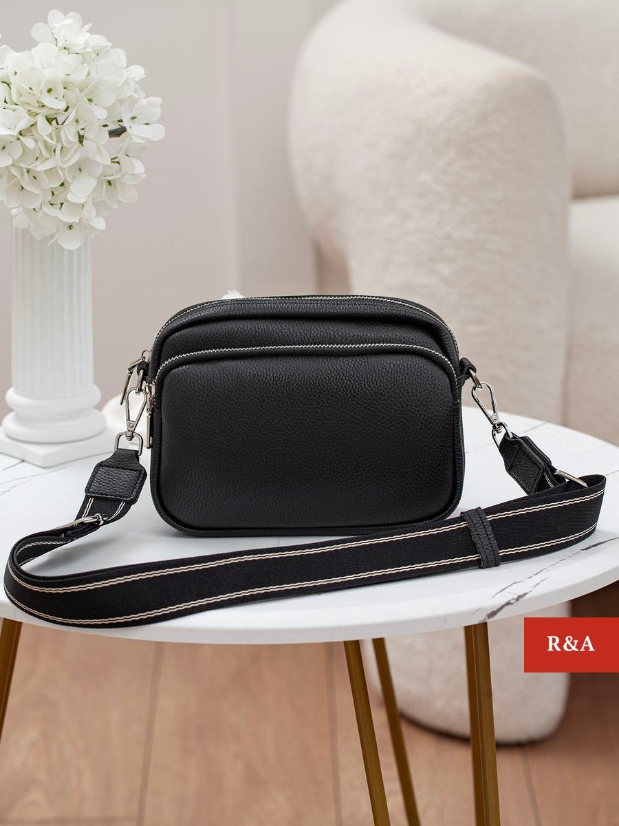 Сумка кросс-боди R&amp;A искусственная кожа черный купить,NaN
