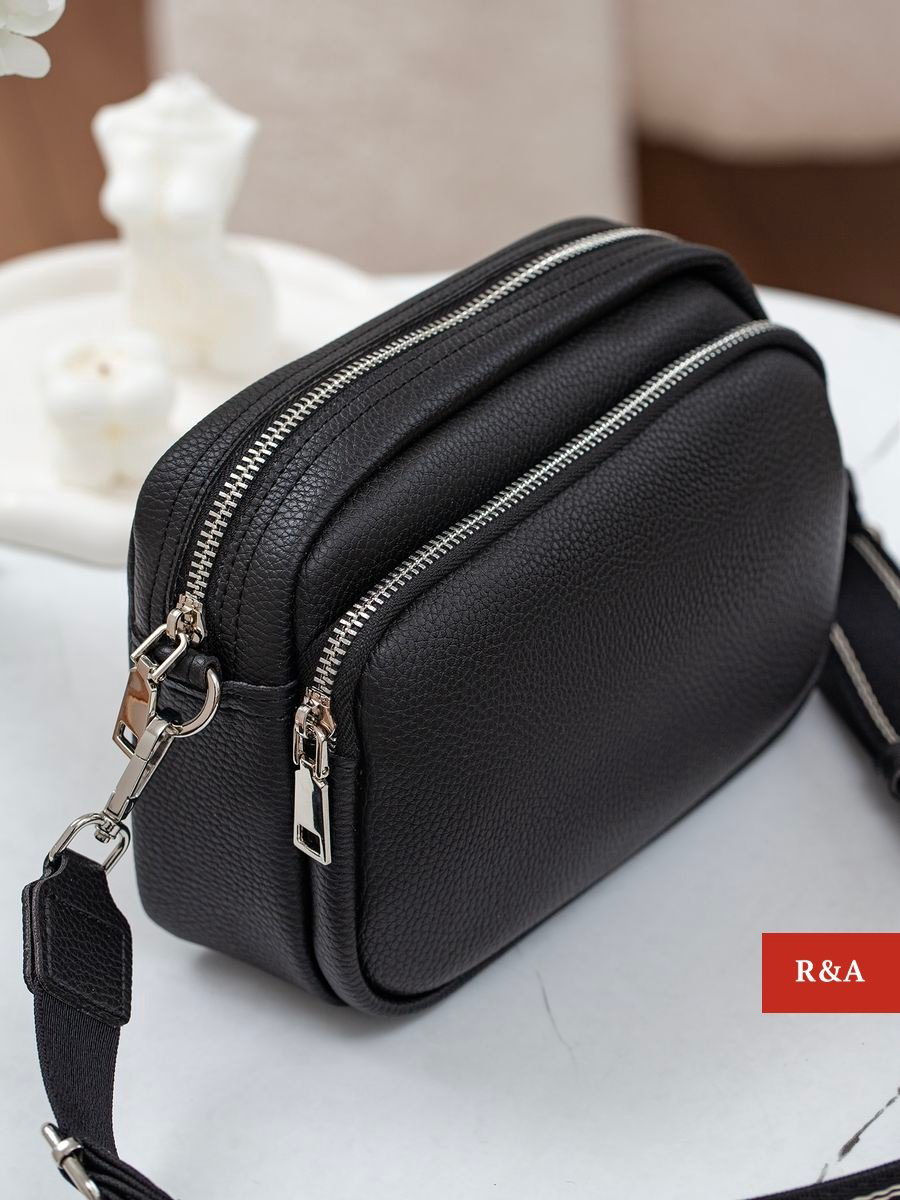 Сумка кросс-боди R&amp;A искусственная кожа черный купить,NaN