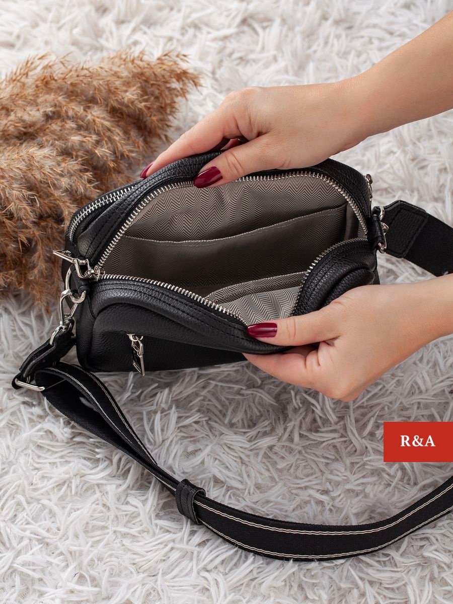 Сумка кросс-боди R&A искусственная кожа черный - ForteMarket Сумка кросс-боди R&A искусственная кожа черный купить,0