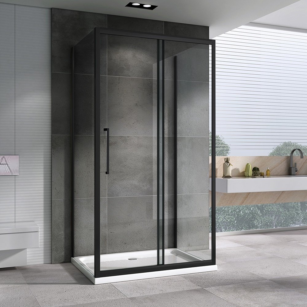 Душевое ограждение Abber двухстенное AG30150BH-S80B-S80B, 1500х800х1950 мм