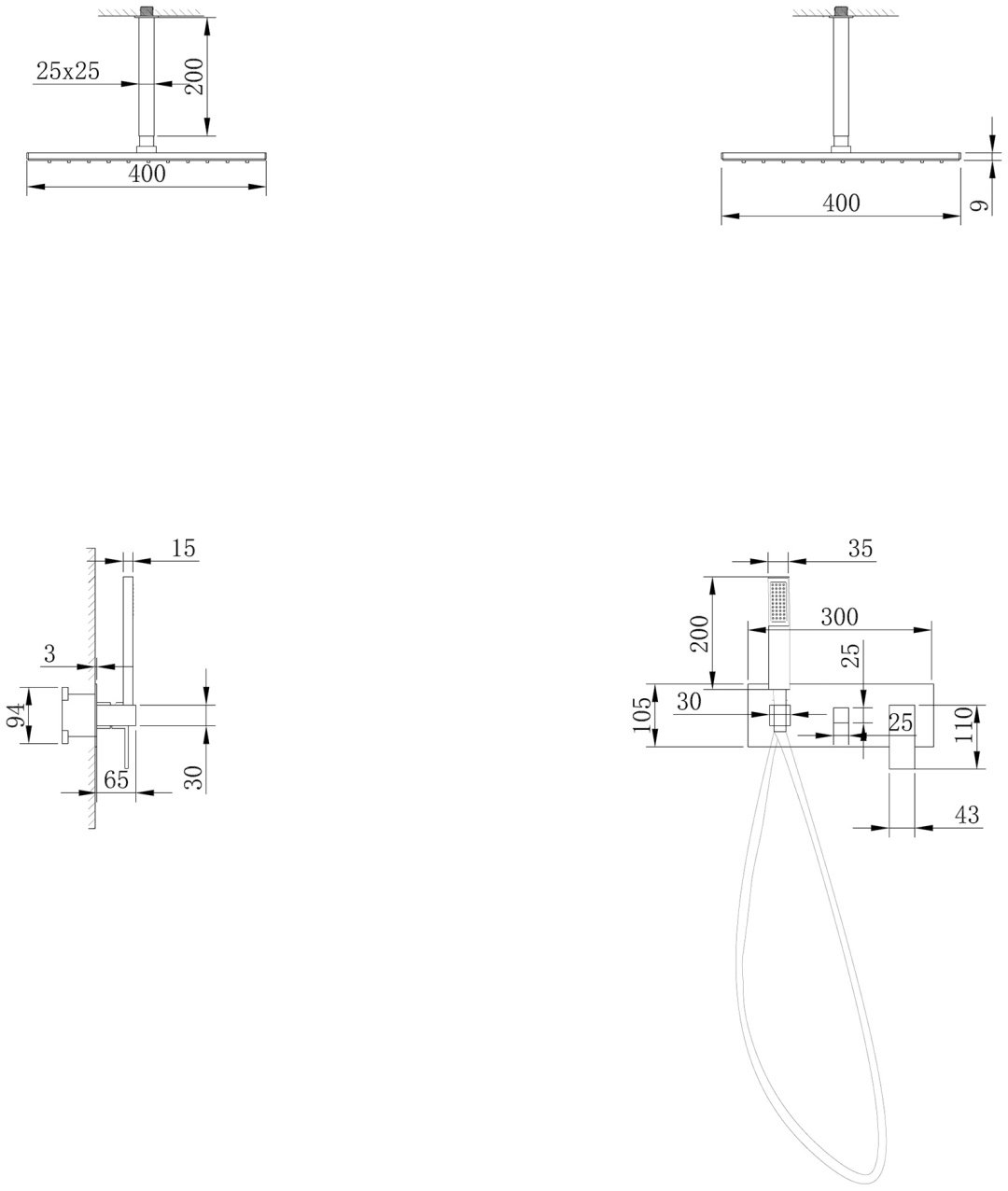 Душевая система Abber Daheim AF8221G золотой сатин