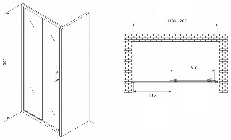 Душевое ограждение Abber одностенное Schwarzer Diamant AG301205 - ForteMarket Душевое ограждение Abber одностенное Schwarzer Diamant AG301205 купить,NaN