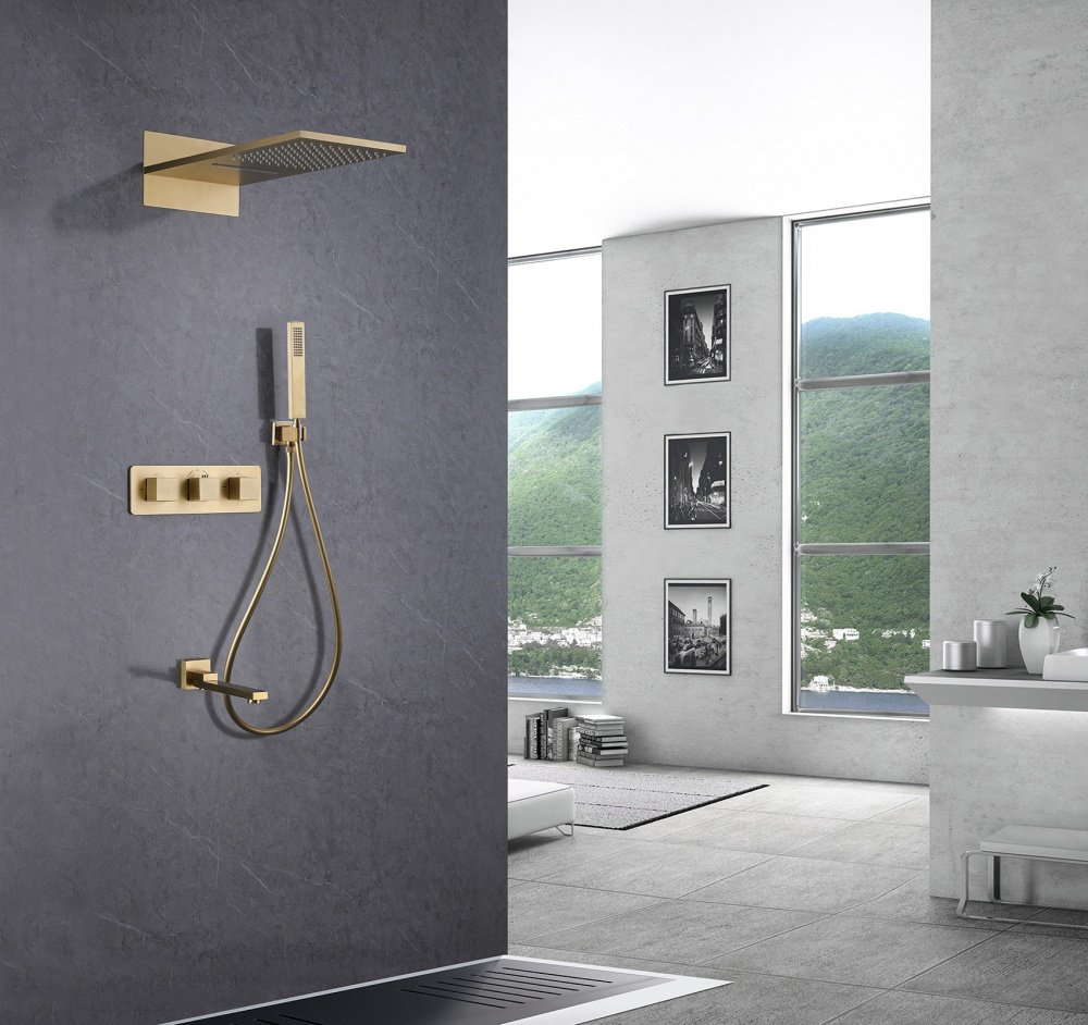 Душевая система Abber Daheim AF8253G золото купить,1118877