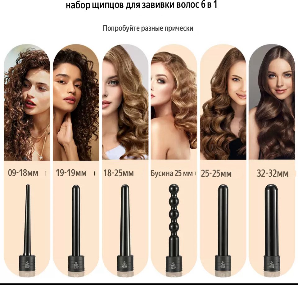 6 в1 LY-2806P плойка конусная - ForteMarket 6 в1 LY-2806P плойка конусная купить,0