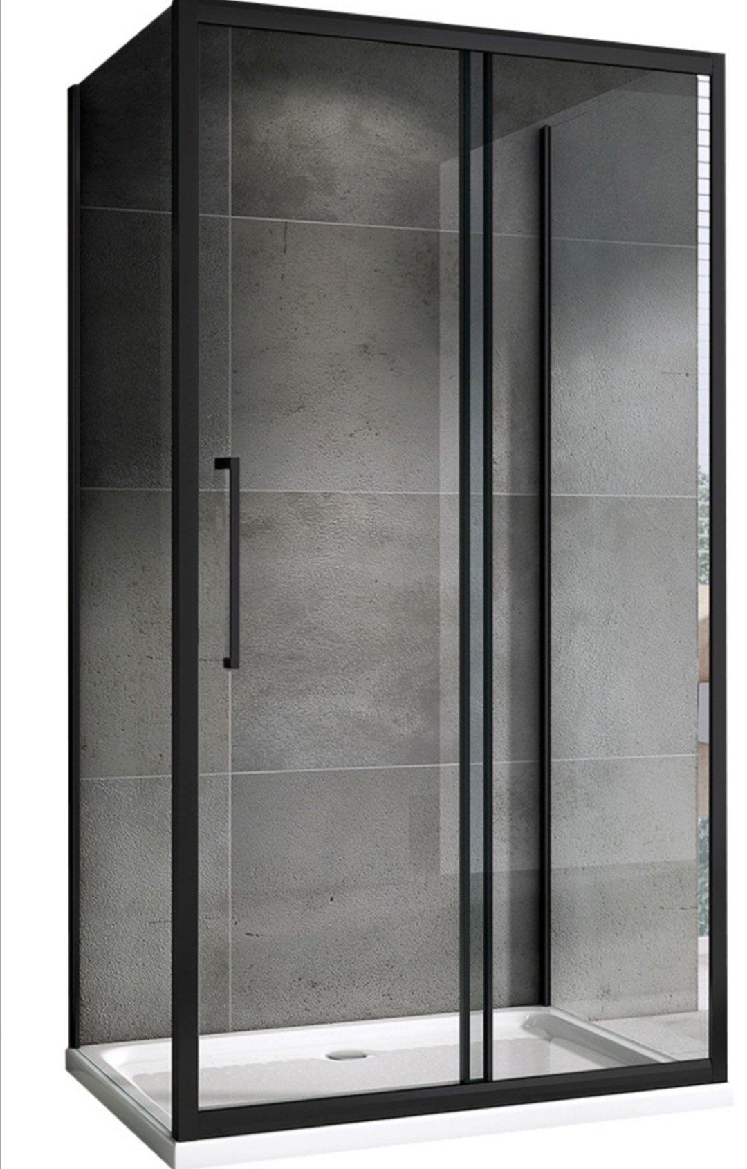 Душевое ограждение Abber трехстенное AG30130BH-S60B-S60B, 1300х1950 мм