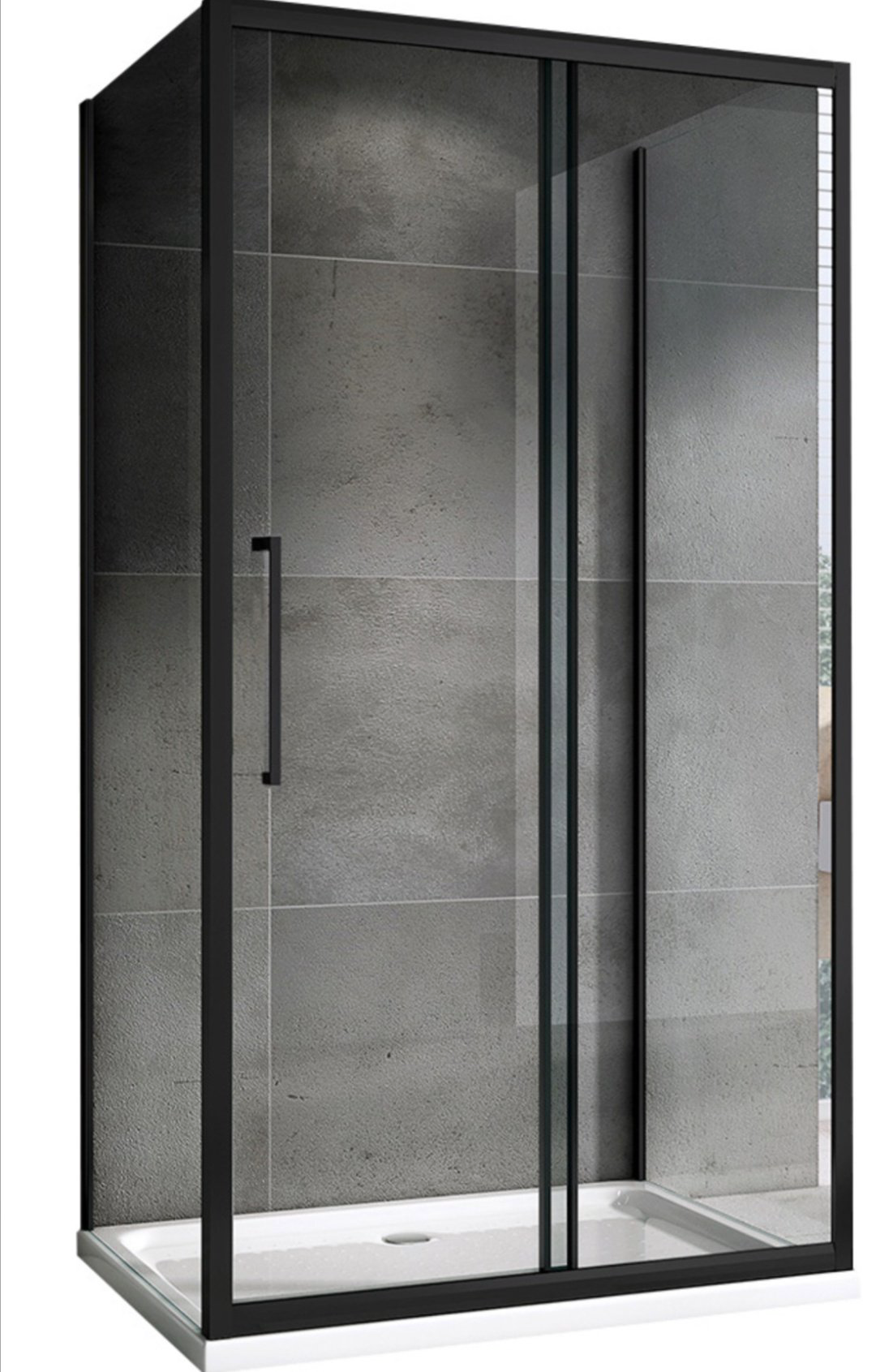 Душевое ограждение Abber трехстенное AG30130BH-S60B-S60B, 1300х1950 мм купить,NaN