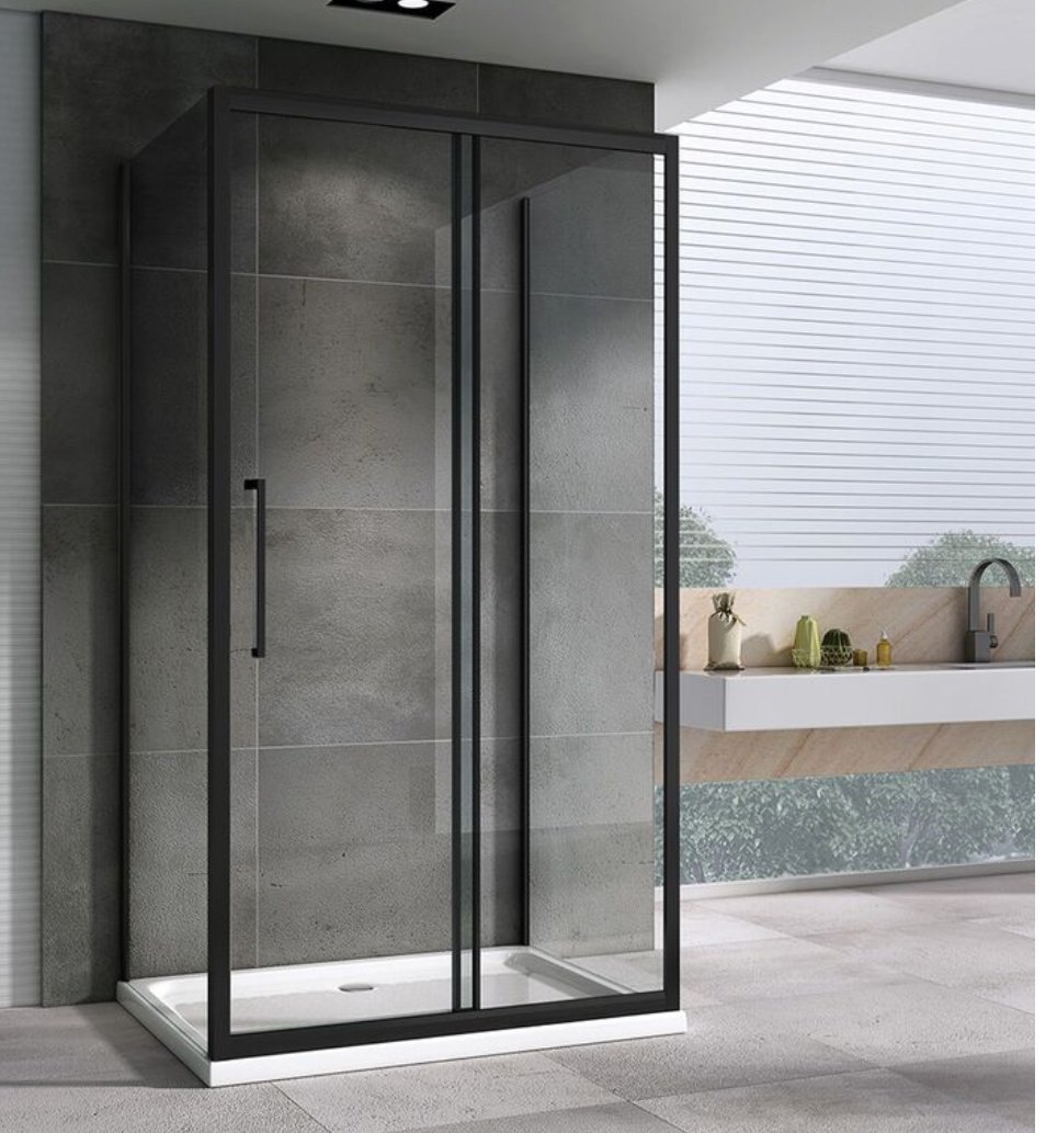 Душевое ограждение Abber трехстенное AG30130BH-S60B-S60B, 1300х1950 мм купить,0