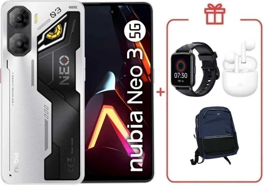 Смартфон ZTE Nubia Neo 3 5G 8/256GB серебристый + подарок  купить,NaN