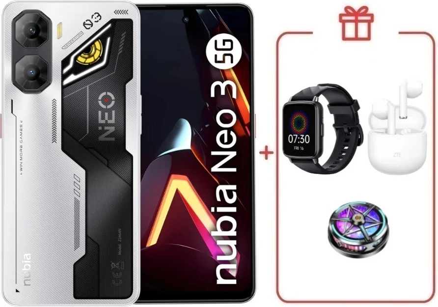 Смартфон ZTE Nubia Neo 3 5G 8/256GB серебристый + подарок  купить,NaN