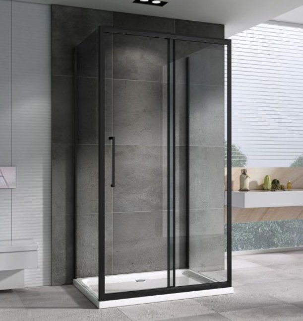 Душевое ограждение Abber трехстенное AG30140BH-S90B-S90B, 900х1950 мм