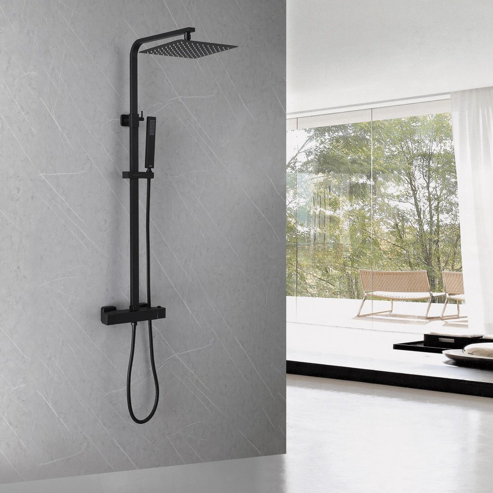 Душевая стойка Abber Daheim AF8260B черный матовый купить,NaN
