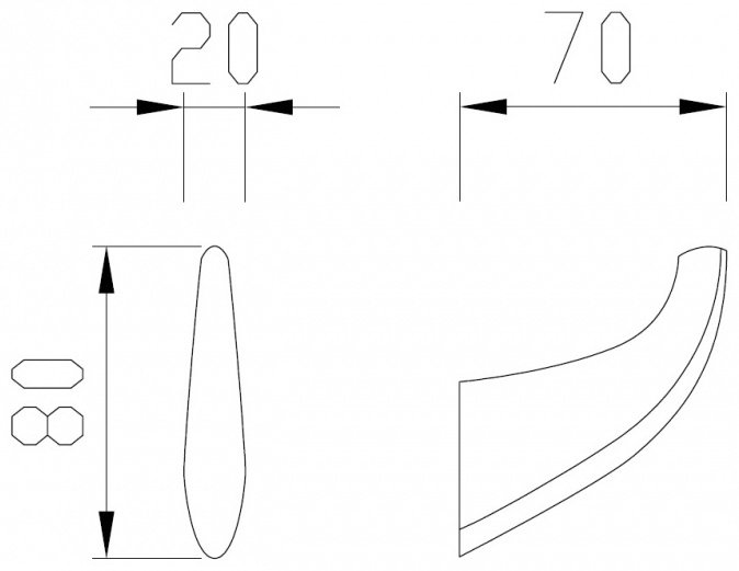 Abber крючок Nord AA1550 1 шт, нержавеющая сталь