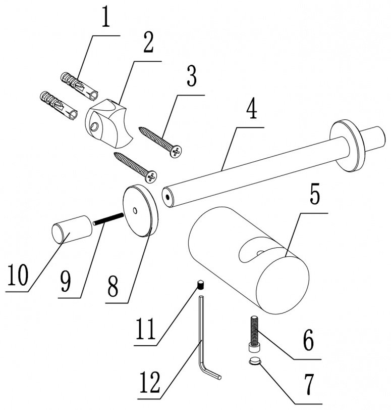 Abber крючок Osten 316 AA1852BGG 1 шт, нержавеющая сталь