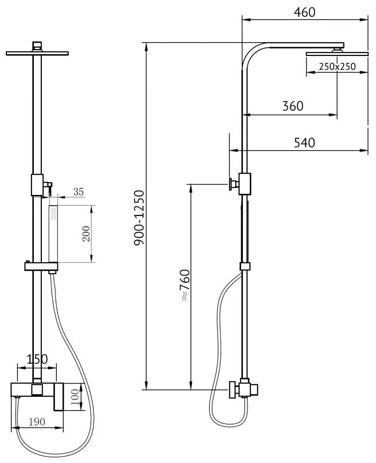 Душевая стойка Abber Daheim AF8220NG графит купить,359700