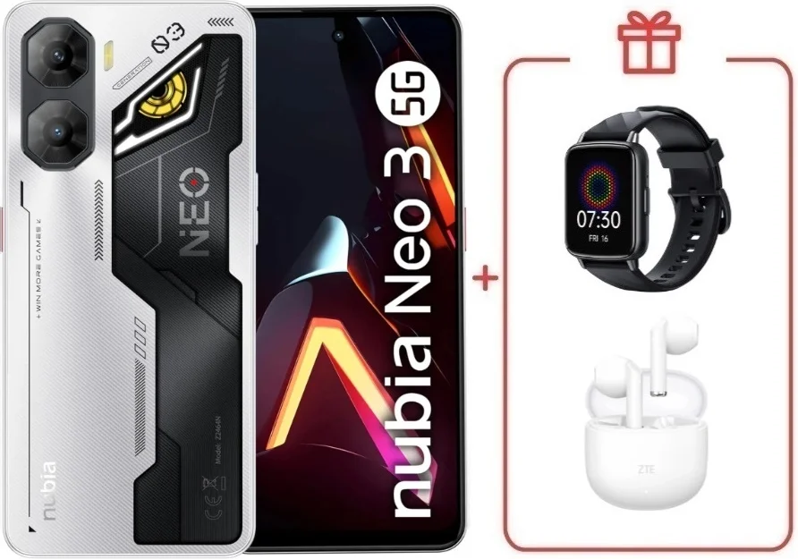 Смартфон ZTE Nubia Neo 3 5G 8/256GB серебристый + подарок  купить,NaN