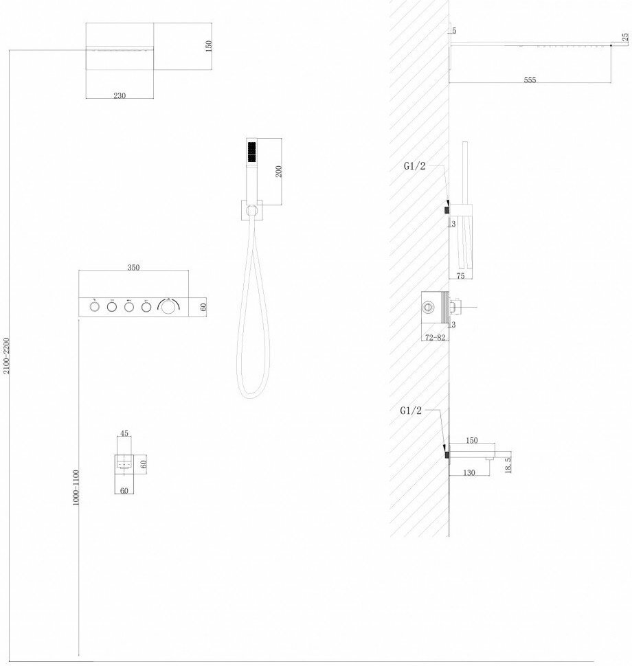 Abber душевой набор (гарнитур) Rund AF8753B - ForteMarket Abber душевой набор (гарнитур) Rund AF8753B купить,0