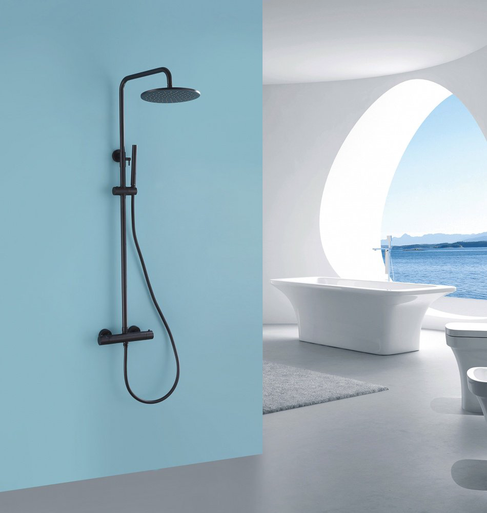 Душевая стойка Abber Wasser Kreis AF8160BL черный купить,313300