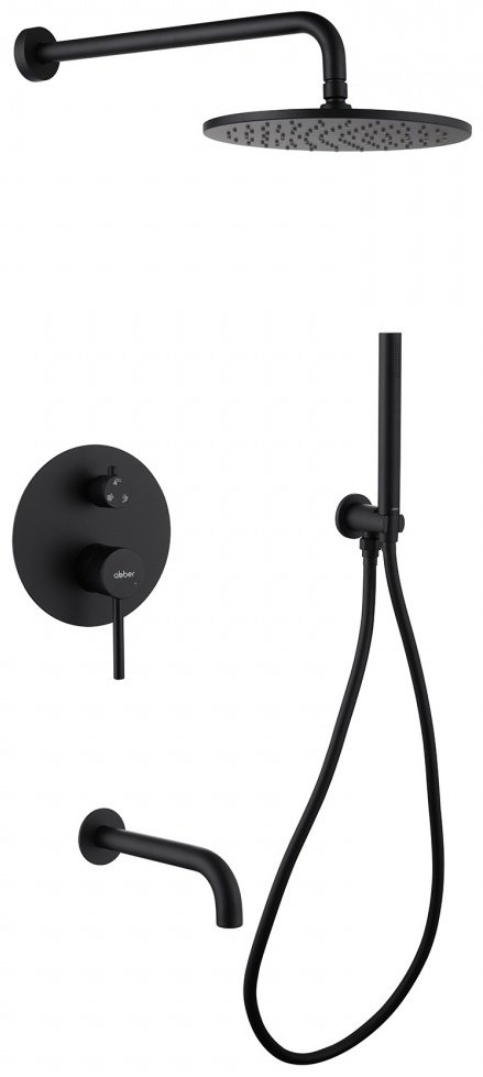 Душевая система Abber Wasser Kreis AF8117B черный матовый