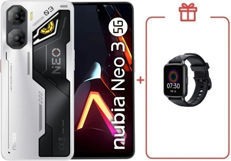 Смартфон ZTE Nubia Neo 3 5G 8/256GB серебристый + подарок  купить,NaN
