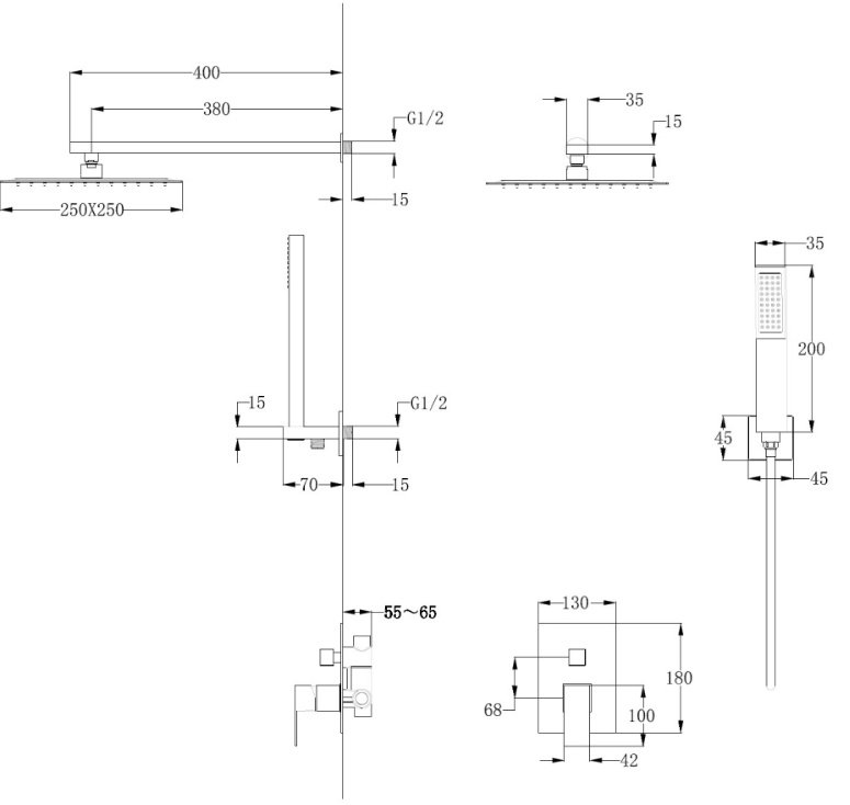 Душевая система Abber Daheim AF8219SP хром