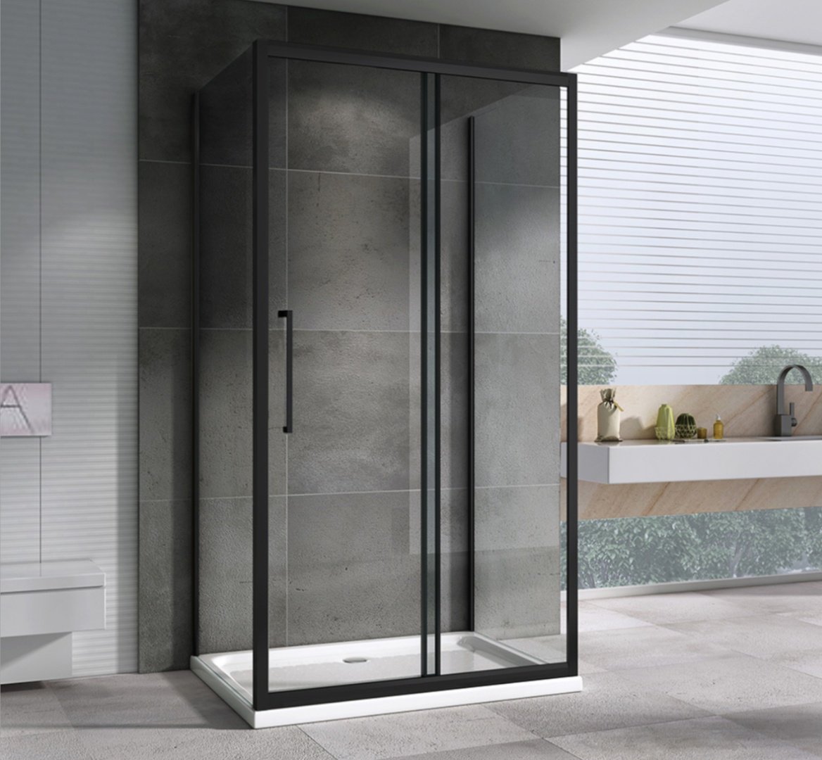 Душевое ограждение Abber трехстенное AG30170BH-S50B-S50B, 500х1950 мм купить,NaN