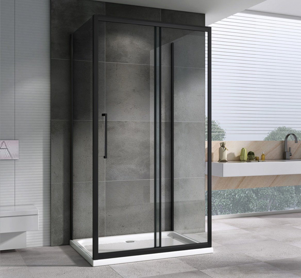 Душевое ограждение Abber трехстенное AG30170BH-S50B-S50B, 500х1950 мм купить,NaN