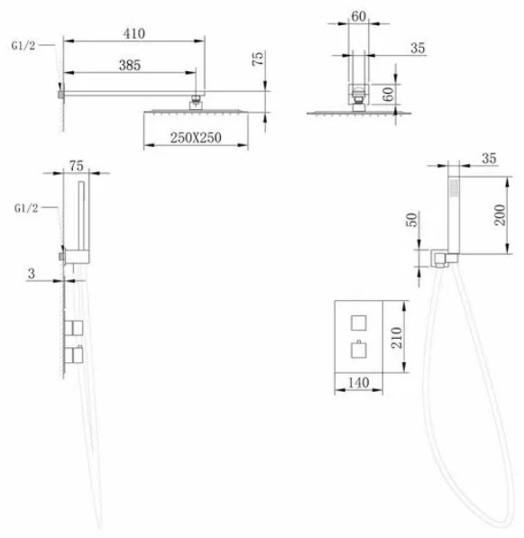 Abber душевой набор (гарнитур) AF8251W купить,0