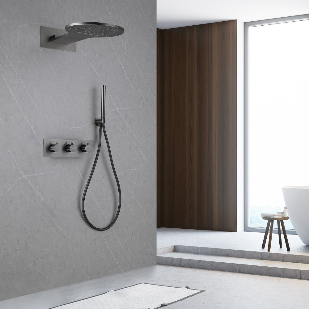 Душевая система Abber Wasser Kreis AF8151NG графит купить,643600
