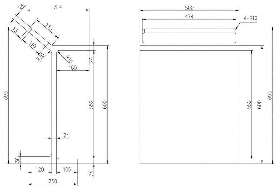 Abber столик для ванны Stein AS1637 белый