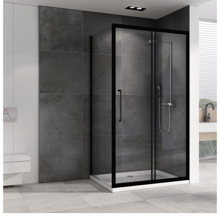 Душевое ограждение Abber трехстенное AG30100BH-S60B, 1000х1950 мм