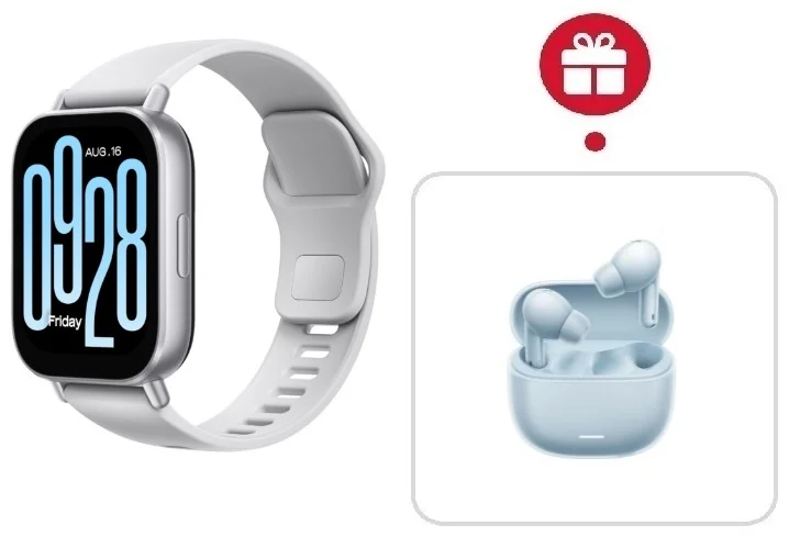 Смарт-часы Redmi Watch 5 Active 51мм серебристый-серый + подарок