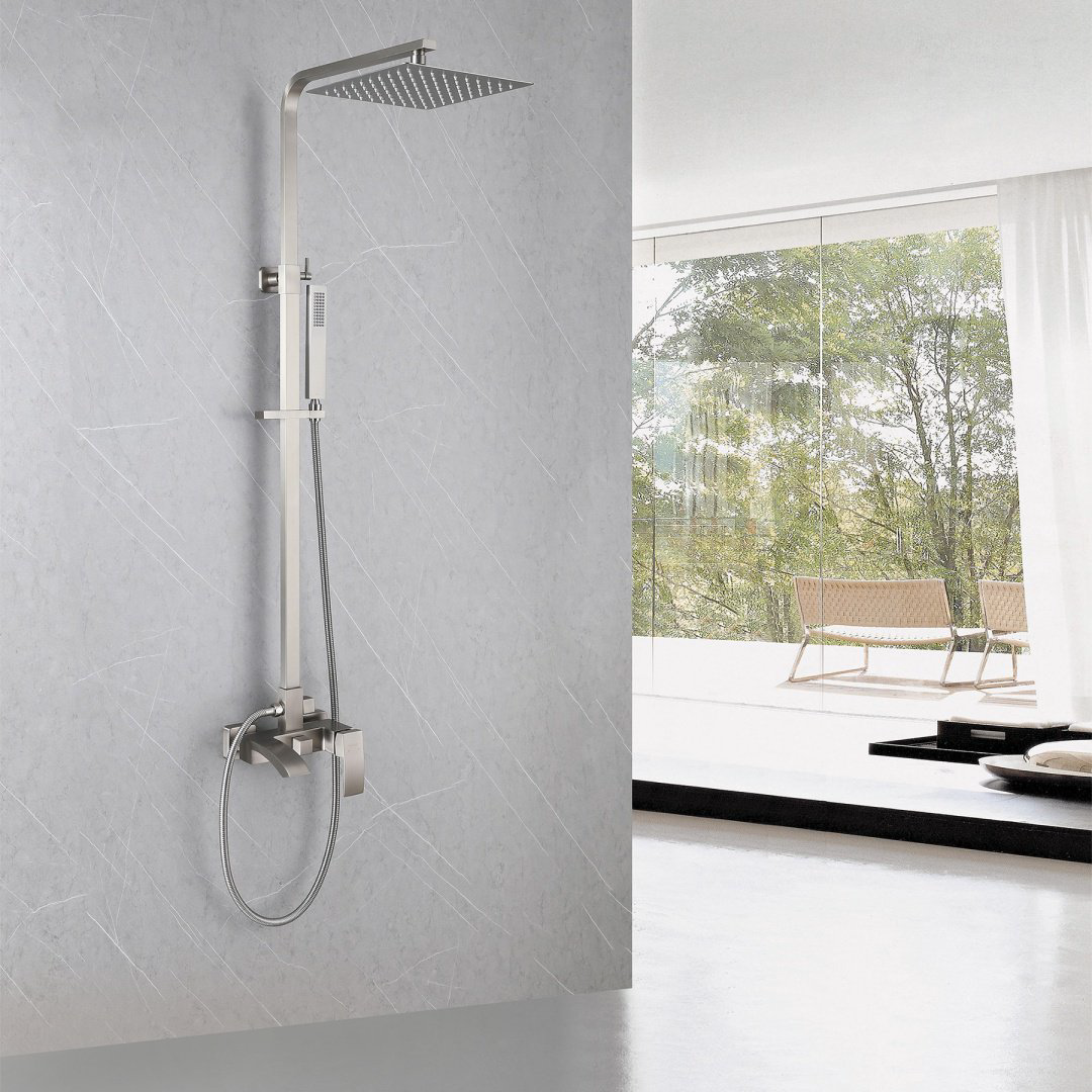 Душевая стойка Abber Wasserfall AF8616SPL хром сатин купить,540683