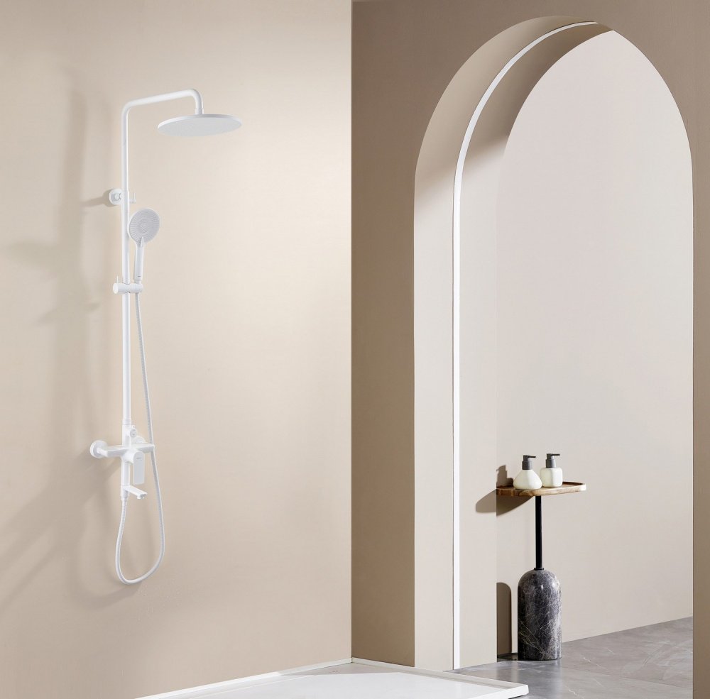 Душевая стойка Abber Weiss Insel AF8016FWL белая