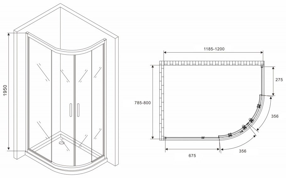 Душевое ограждение Abber двухстенное Schwarzer Diamant AG01128 - ForteMarket Душевое ограждение Abber двухстенное Schwarzer Diamant AG01128 купить,0