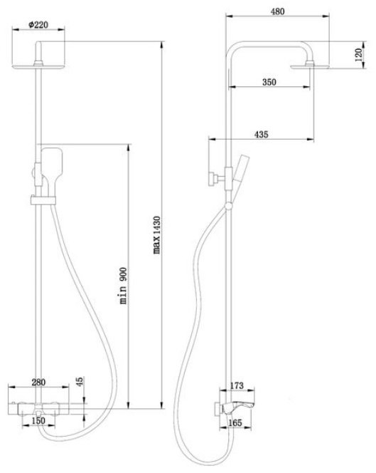 Душевая стойка Abber Thermostat AF8516NGL серая купить,478600