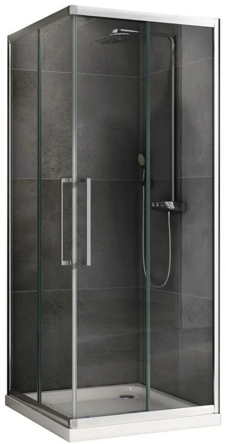 Душевое ограждение Abber двухстенное Schwarzer Diamant AG02100H, 100х100х195 мм