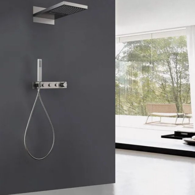 Душевая система Abber Rund AF8752SP хром сатин купить,895400