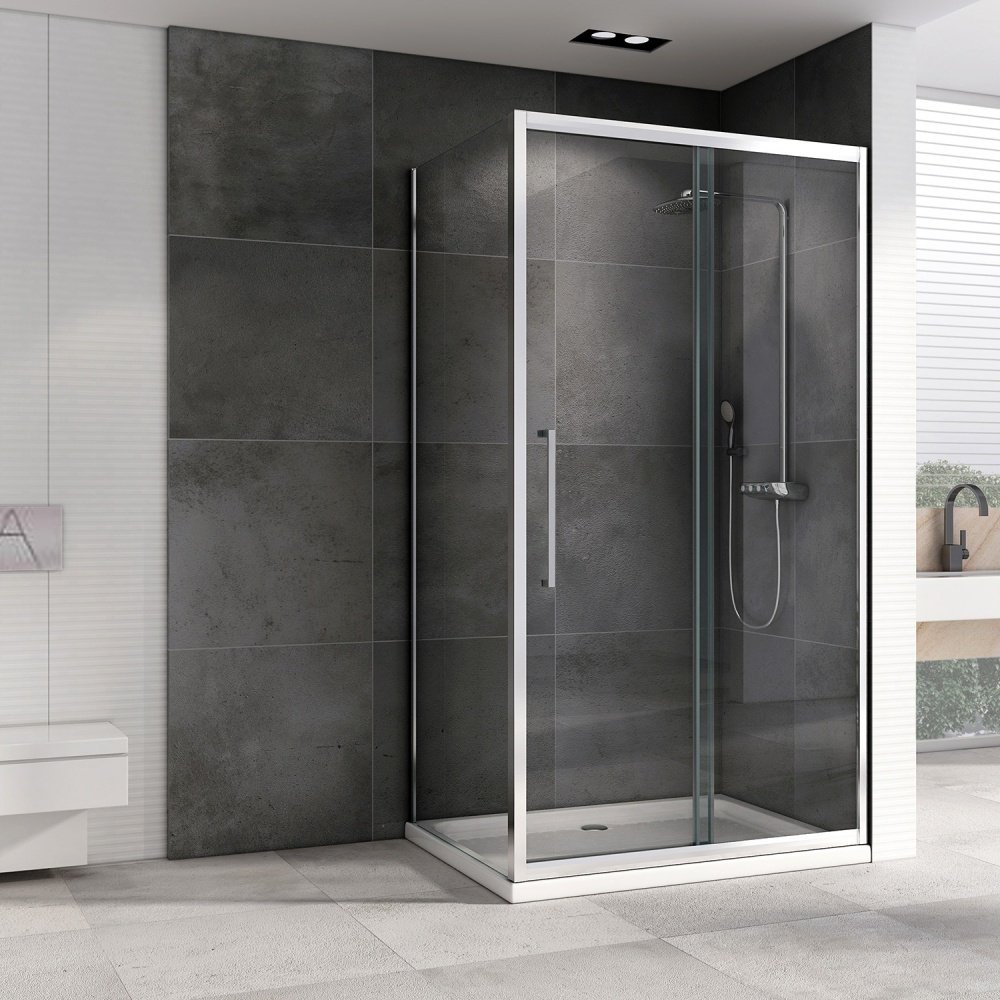 Душевое ограждение Abber трехстенное Schwarzer Diamant AG30130H-S100-S100, 1300х1000х1950 мм - ForteMarket Душевое ограждение Abber трехстенное Schwarzer Diamant AG30130H-S100-S100, 1300х1000х1950 мм купить,0