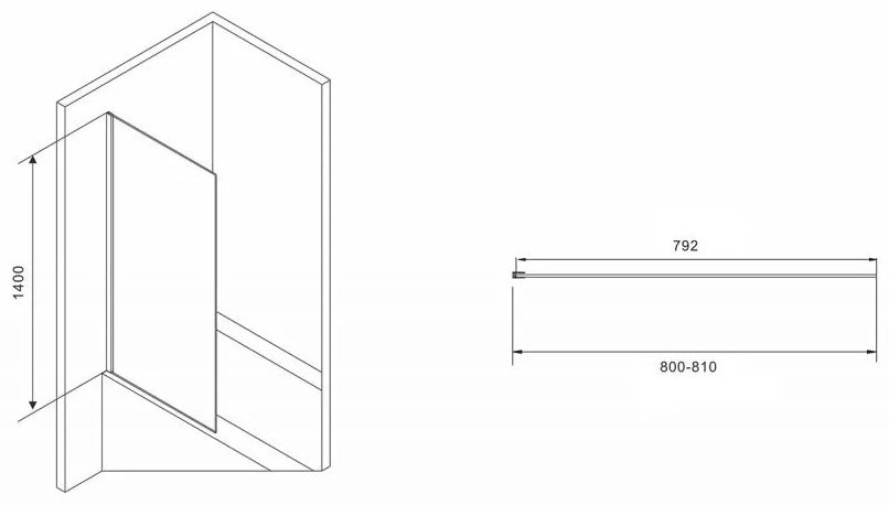 Душевое ограждение Abber одностенное Immer Offen AG71080B, 1х80х140 мм купить,NaN