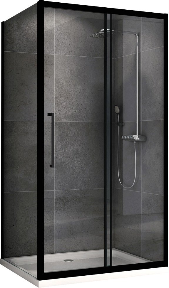 Душевое ограждение Abber двухстенное Schwarzer Diamant AG30100BH-S100B-S100B, 1000х1950 мм