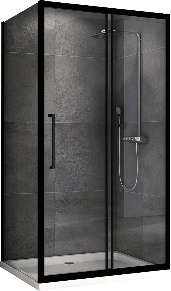 Душевое ограждение Abber двухстенное Schwarzer Diamant AG30100BH-S100B-S100B, 1000х1950 мм
