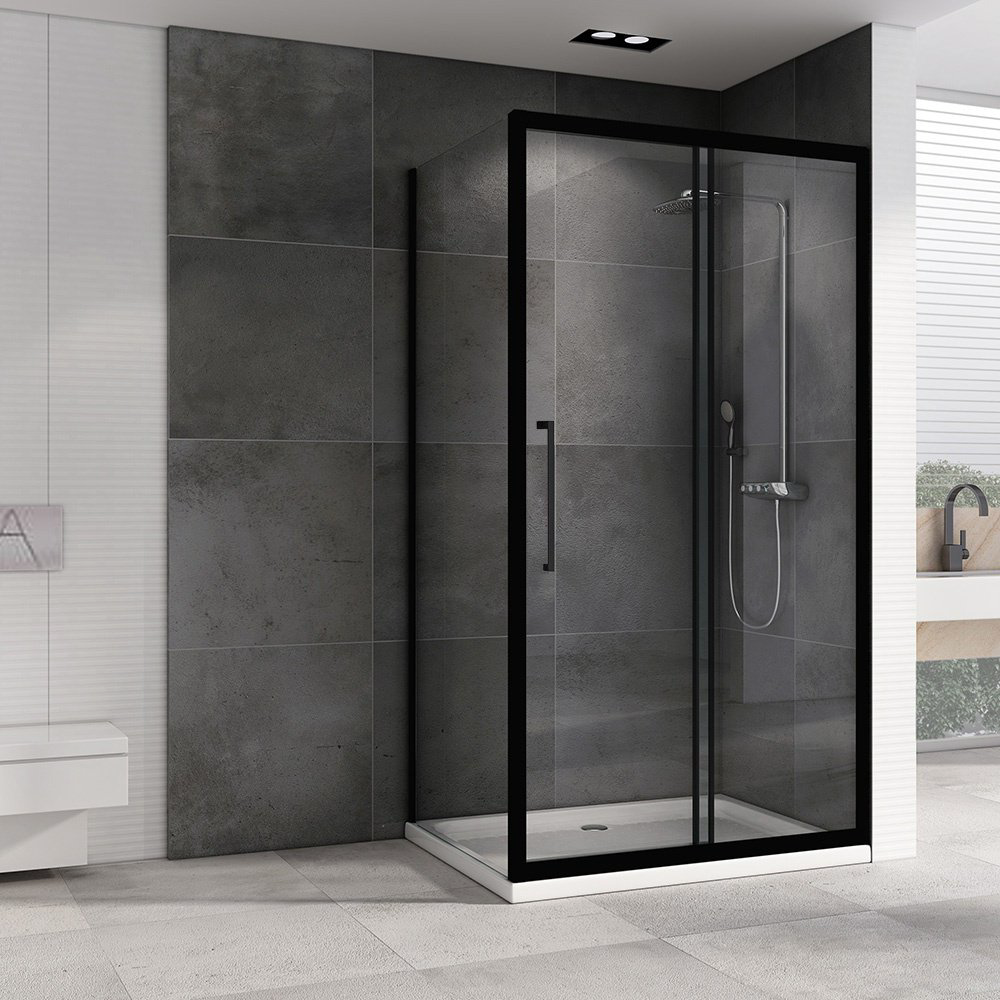 Душевое ограждение Abber двухстенное Schwarzer Diamant AG30100BH-S100B-S100B, 1000х1950 мм купить,NaN