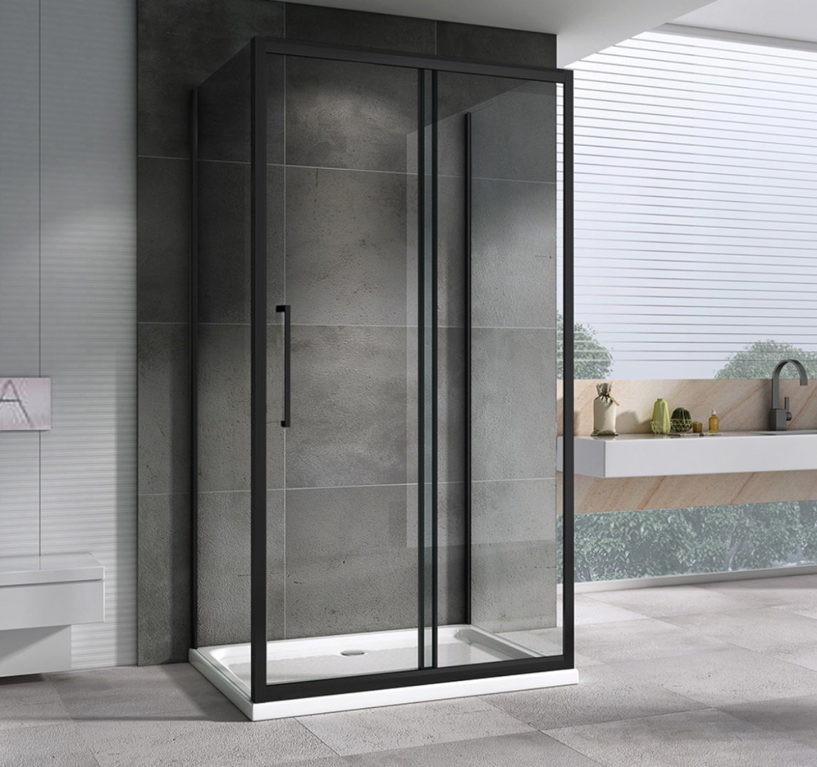 Душевое ограждение Abber трехстенное AG30120BH-S50B-S50B, 1200х1950 мм купить,NaN