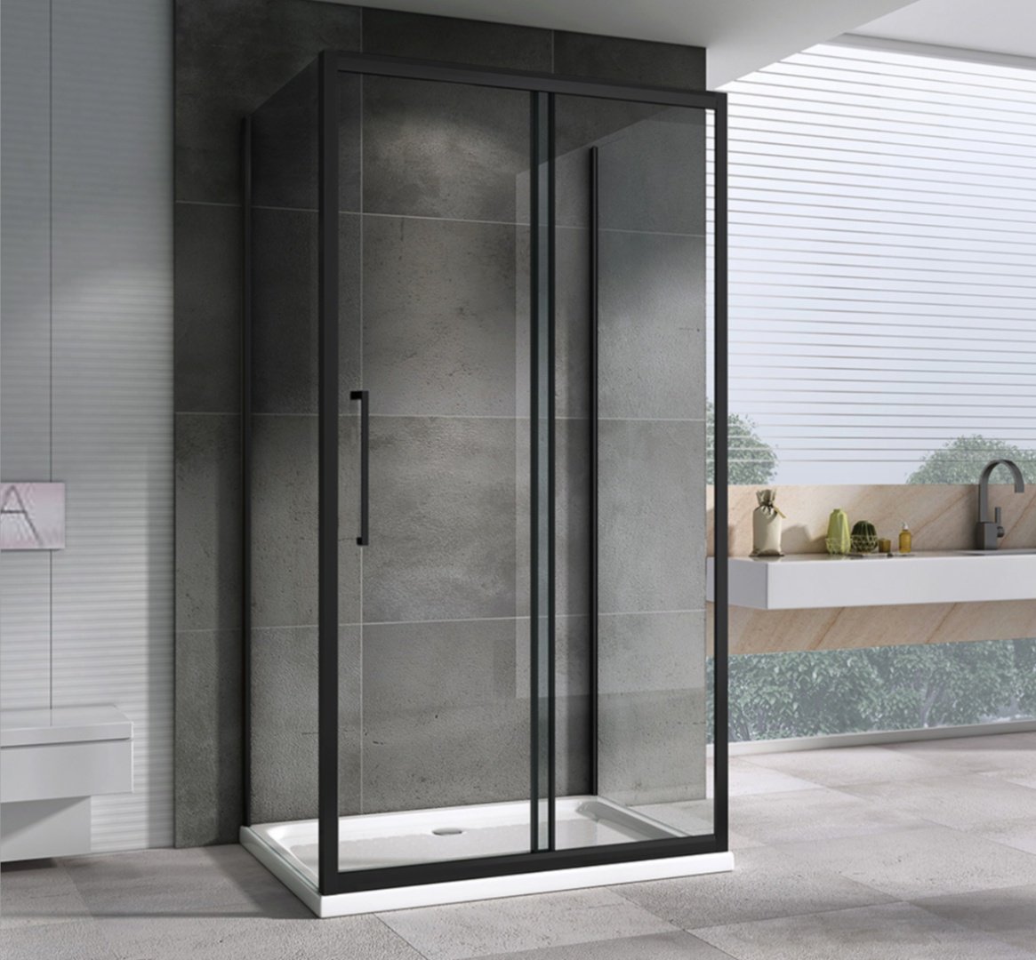 Душевое ограждение Abber трехстенное AG30120BH-S60B-S60B, 1200х1950 мм