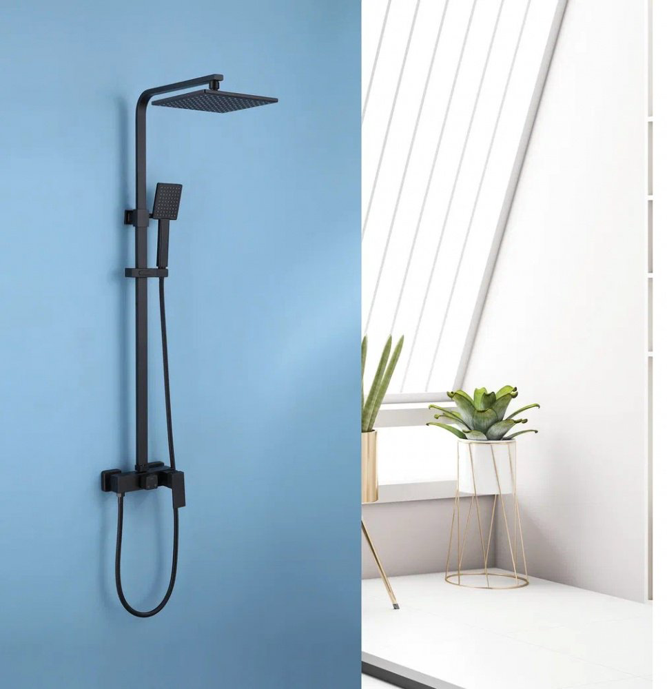 Душевая стойка Abber Daheim AF8220BL черный матовый купить,259600
