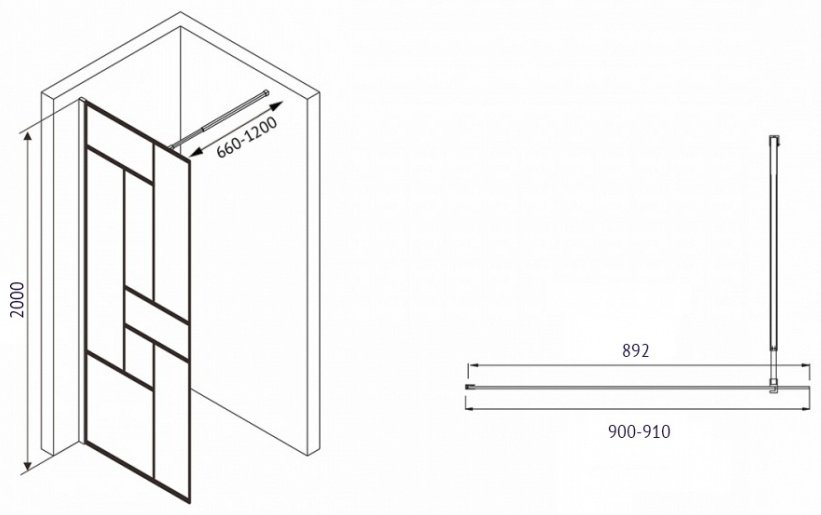 Душевое ограждение Abber одностенное mmer Offen AG63090B, 90х90х200 мм купить,NaN